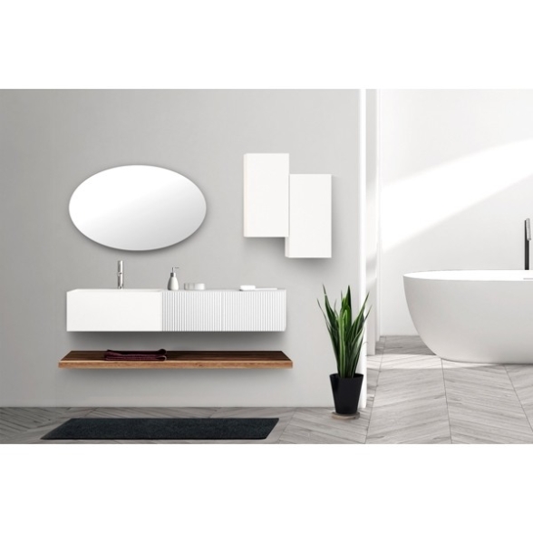 Composizione Bagno Sospesa 140 Cm Bianco Opaco Itaca