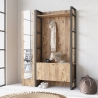 Mobile Ingresso Con Scarpiera Specchio Appendiabiti 90x34x180 Fiona SX