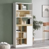 Libreria A Parete Salvaspazio Con Vani 75X25X170 Rovere E Bianco Luvio