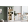 Libreria A Parete Salvaspazio Con Vani 75X25X170 Rovere E Bianco Luvio