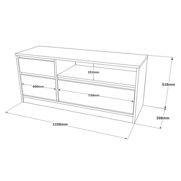 Mobile Porta Tv Da Terra 120x40x52 Bianco E Rovere Ante A Ribalta Luvio
