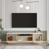 Mobile Porta Tv 140x35x39 Rovere Effetto Legno Ante A Ribalta Luvio