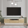 Mobile Porta Tv 140x35x39 Rovere Effetto Legno Ante A Ribalta Luvio