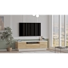 Mobile Porta Tv 140x35x39 Rovere Effetto Legno Ante A Ribalta Luvio