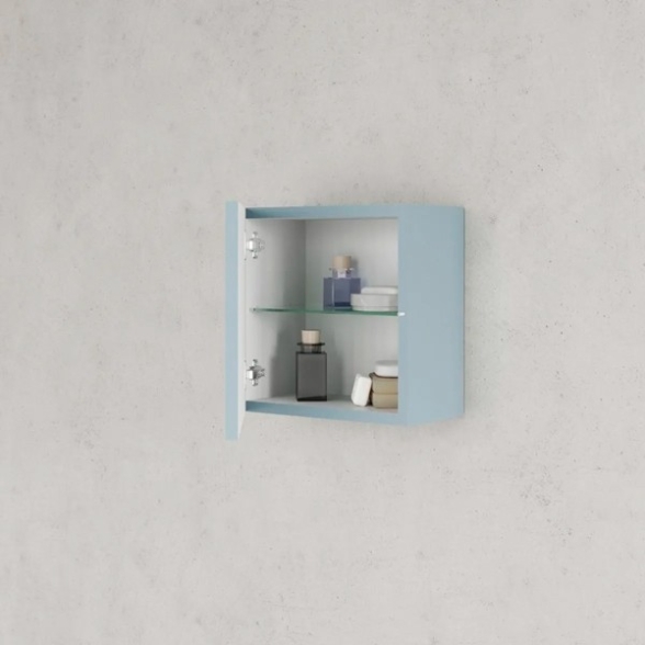 Pensile Da Bagno Quadrato 1 Anta Reversibile 30x30 Blu Pastello