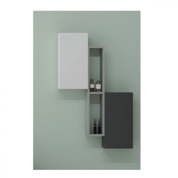 Pensile Da Bagno Rettangolare 1 Anta Reversibile 25x50 Bianco Opaco