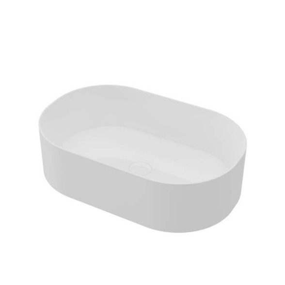 Lavabo Da appoggio Ovale In Ceramica 55x38x14 Cm Bianco Lucido