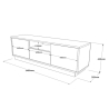 Mobile Porta Tv Da Terra 140x35x42 Bianco E Rovere Ante A Ribalta Luvio