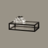 Cassetto Da Bagno A Vista Vetro E Metallo 2 Ripiani 60x46x18 Nero Opaco