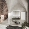 Cassetto Da Bagno A Vista Vetro E Metallo 2 Ripiani 60x46x18 Nero Opaco