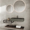 Cassetto Da Bagno A Vista Vetro E Metallo 2 Ripiani 60x46x18 Nero Opaco
