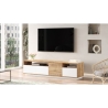 Mobile Porta Tv Da Terra 180x45x45 Bianco E Rovere Con Vani Force