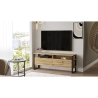 Mobile TV Industrial 140x36x56 Ferro E Legno Con Vani Luvio