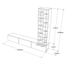 Mobile TV Sospeso Bianco 175 Cm Con Libreria Rovere Effetto Legno Luvio