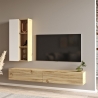 Mobile TV Sospeso Rovere Effetto Legno 175 Cm Con Libreria Luvio