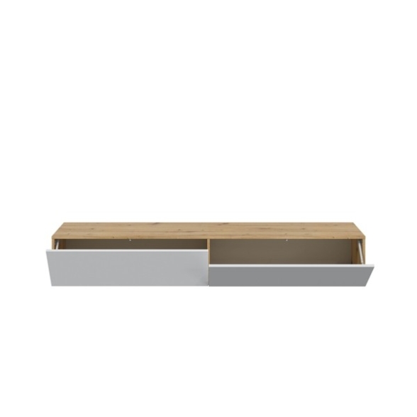 Mobile Soggiorno TV Sospeso 2 Ante 180 Cm Rovere E Bianco Kaway
