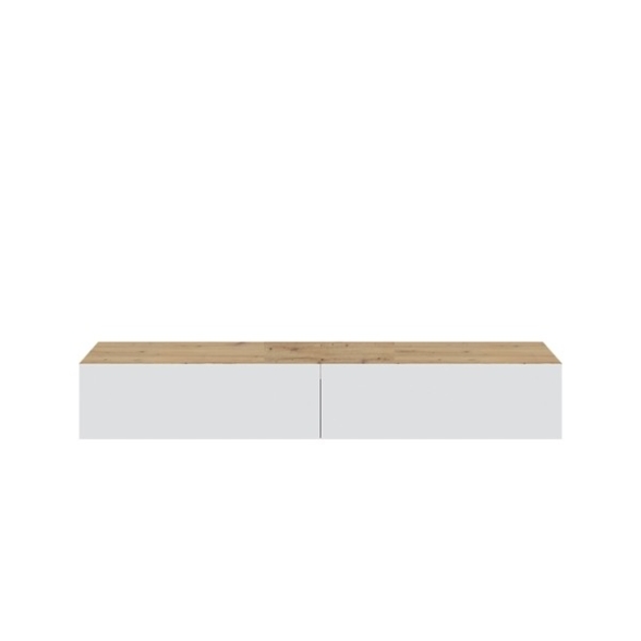 Mobile Soggiorno TV Sospeso 2 Ante 180 Cm Rovere E Bianco Kaway