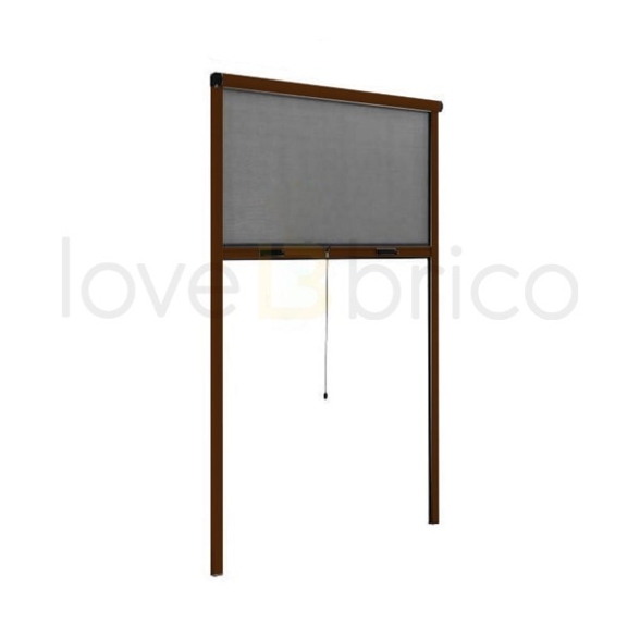 Zanzariera Per Finestra Verticale Riducibile 80x170 Marrone Sangiorgio