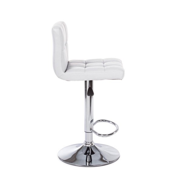 Sgabello Da Bar Alto Imbottito Ecopelle Memphis Bianco Bizzotto