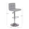 Sgabello Da Bar Alto Imbottito Ecopelle Memphis Grigio Chiaro Bizzotto