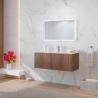 Mobile Bagno Cannettato 100 cm Kion Con Lavabo E Specchio LED Karag