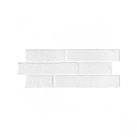 Rivestimento Effetto Muretto 16x40 In Gres Porcellanato White Brick Bianco