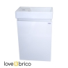 Mobile bagno sospeso 40 cm salvaspazio con lavabo e specchio bianco laccato