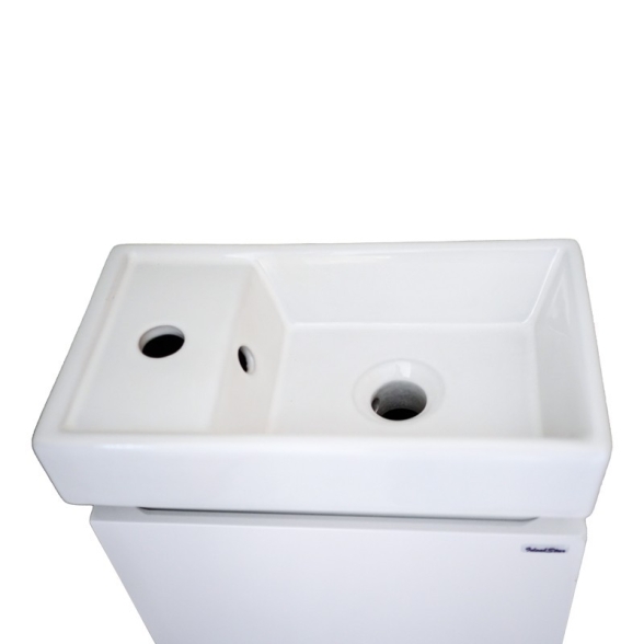 Mobile bagno sospeso 40 cm salvaspazio con lavabo e specchio bianco laccato