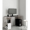 Scrivania Effetto Legno 117x50x73,5 Ripiani Laterali Rovere Grigio/Bianco