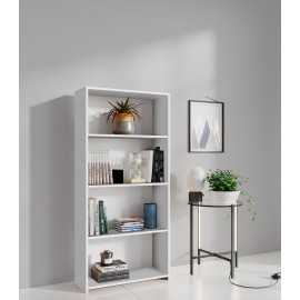 Libreria 3 Ripiani In Kit 65x25x138 Bianco