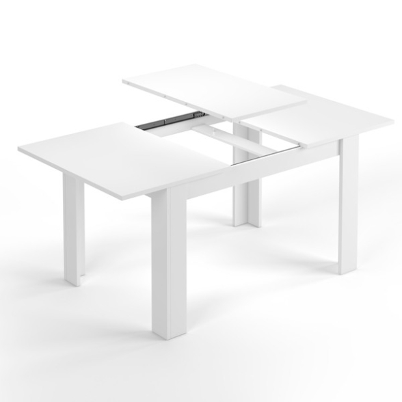 Tavolo allungabile rettangolare 140-190x90 Kendra Bianco Lucido