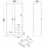 Armadio Guardaroba 2 Ante 3 Cassetti 100 cm Bianco