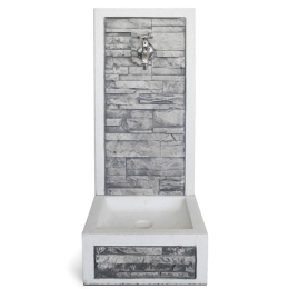 Fontana A Muro Moderna In Cemento Effetto Pietra Adige 40x40x92 Grigio