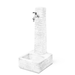 Fontana Da Giardino Effetto Pietra Clanezzo 28x31x65 Bianco KAM