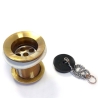 Piletta In Ottone Giallo 1"1/4 Per Fontane Da Giardino Con Tappo
