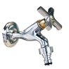 Rubinetto In Ottone Cromato 1/2" Con Rosone E Attacco Rapido Giardino