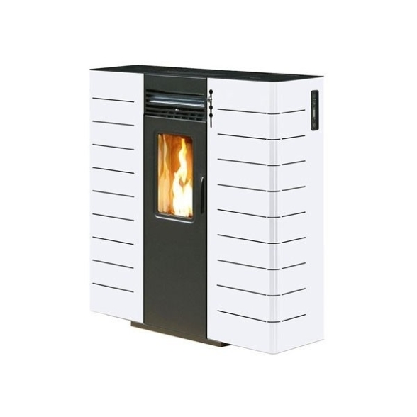 Stufa A Pellet Canalizzata Slim 10C Bianca King - 9kW