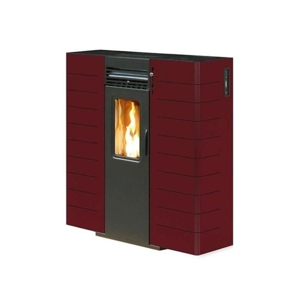 Stufa A Pellet Canalizzata Slim 10C Bordeaux King - 9kW