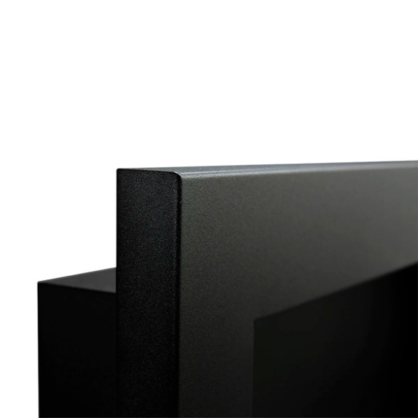 Camino a bioetanolo a parete o incasso Livorno Nero 90x12x40 con vetro
