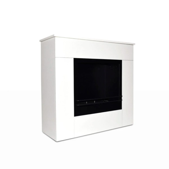 Camino a bioetanolo da terra in legno bianco Michelangelo 96x36x90h