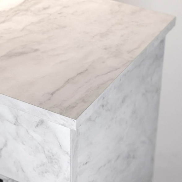 Camino a bioetanolo da terra BELLINI effetto marmo Bianco 96x35x96h