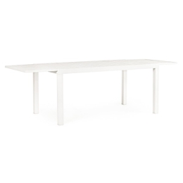 Tavolo In Alluminio Allungabile Da Esterno 90x160-240 Cm Bianco