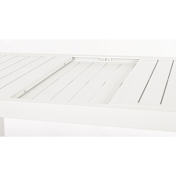 Tavolo In Alluminio Allungabile Da Esterno 100x200-300 Cm Bianco