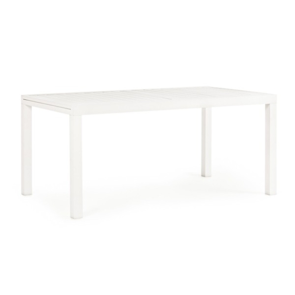 Tavolo In Alluminio Allungabile Da Esterno 100x200-300 Cm Bianco