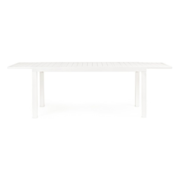 Tavolo In Alluminio Allungabile Da Esterno 100x200-300 Cm Bianco