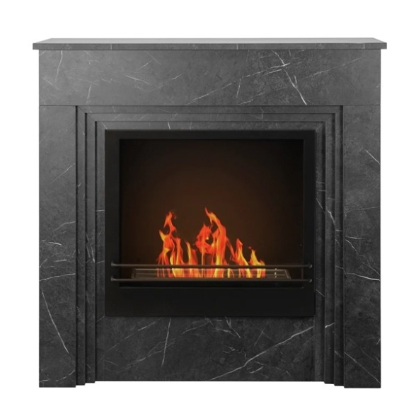 Camino a bioetanolo da terra BELLINI effetto marmo Nero 96x35x96h