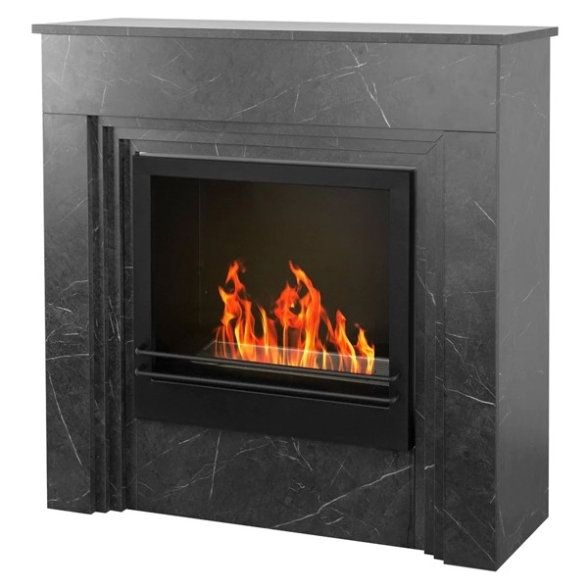 Camino a bioetanolo da terra BELLINI effetto marmo Nero 96x35x96h
