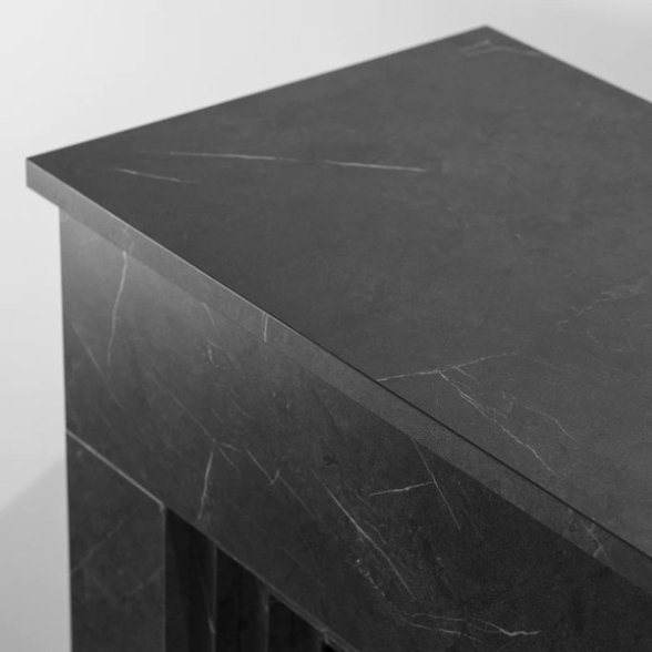 Camino a bioetanolo da terra BELLINI effetto marmo Nero 96x35x96h