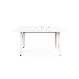 Tavolo In Alluminio Quadrato Da Esterno 145x100-145 Cm Bianco