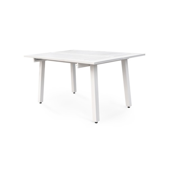Tavolo In Alluminio Quadrato Da Esterno 145x100-145 Cm Bianco